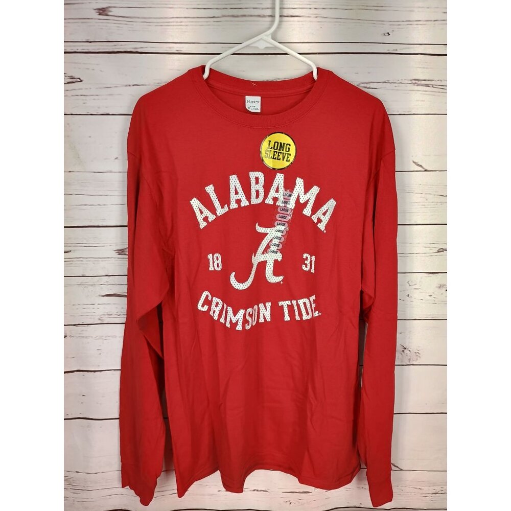 Alabama Crimson Tide Long Sleeve T-Shirt Large Hanes‎ Red